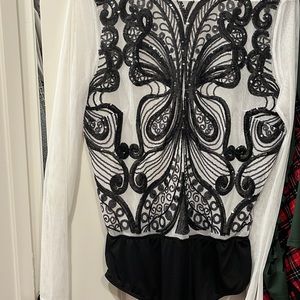 Black and white elegant blouse